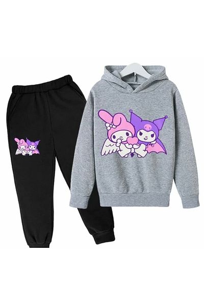 PUNIX KIDS Hooded Flying Kumori Printed Trendy Tracksuit Set - Baby Girl and Child