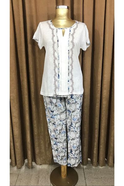 Tuba Short Sleeve Pajama Set-7244-ecru