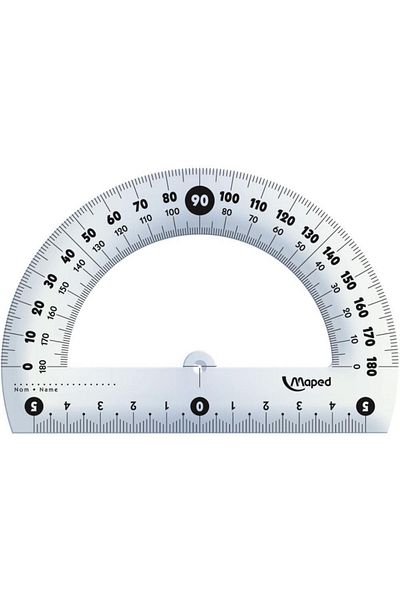 Maped 12 cm 180 Degree Protractor Crystal