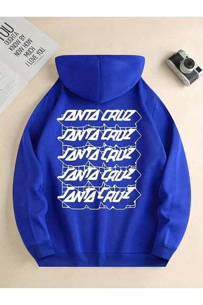 Keywest Унисекс зимен суитшърт с щампа Santa Cruze - 3 нишки, 100% памук, с качулка