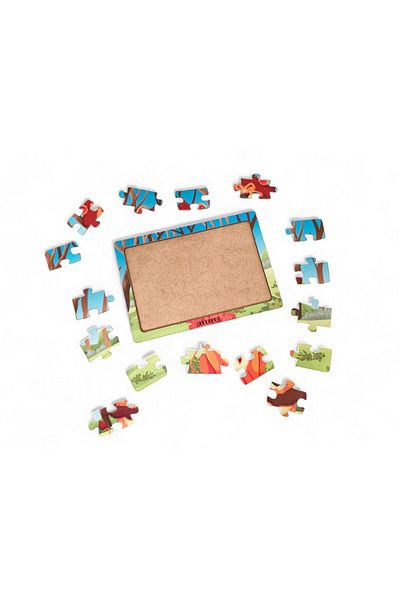 Fizello Lion 16 Piece Educational and Informative Wooden Children's Puzzle Montessori & Jigsaw Puzzle Baby Kids Toy