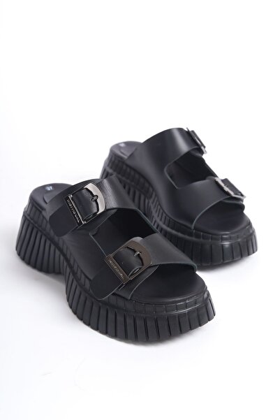 NOSEY SHOES Papuci de damă de zi cu zi cu talpă groasă, model Pera, din piele naturală