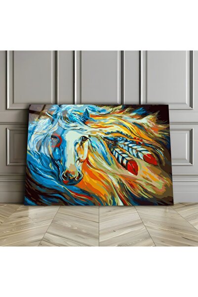 Harikabirev HARİKABİREV | STICLA INERABLE (TEMPERATA) TABLO DE CALE 01 GALBEN...