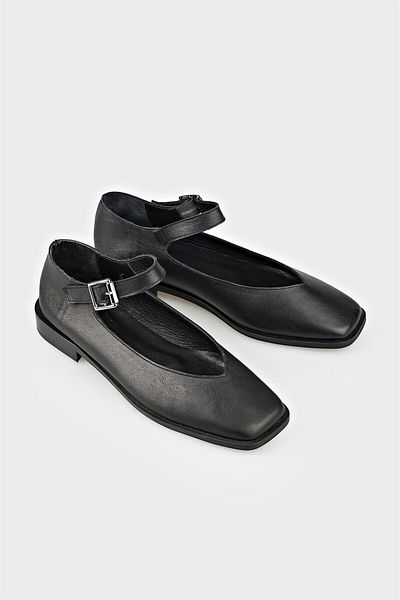 Elle Shoes Black Leather Women's Casual Shoes