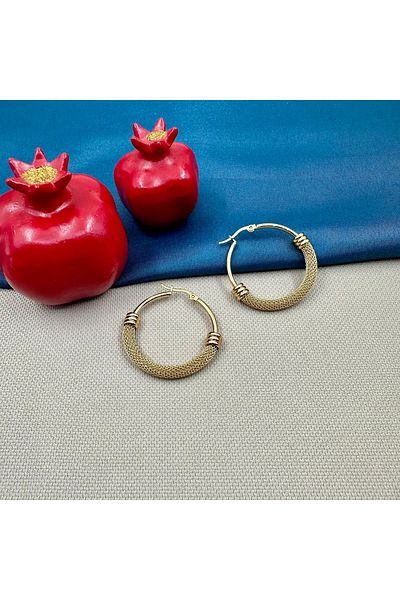 Opia Takı & Aksesuar Steel Gold Straw Hoop Earrings