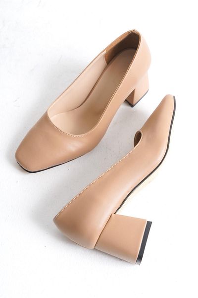 CZ London Pantofi de damă, clasici, cu toc din piele naturală - Casual cu vârful tocit