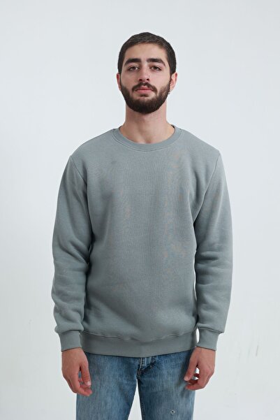 TKT 3 İp Erkek Bisiklet Yaka Sweat Puf Yumuşak Kumaş