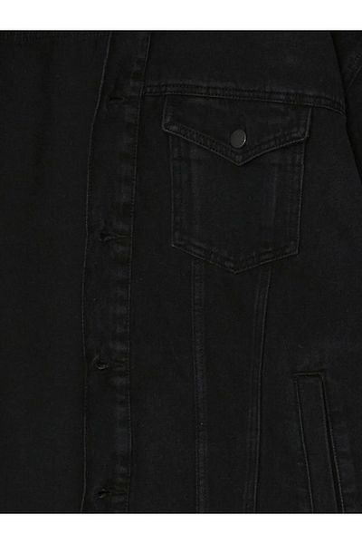 LC Waikiki LCW Jeans Schwarze Rodeo-Jeansjacke mit bequemer Passform für Herren