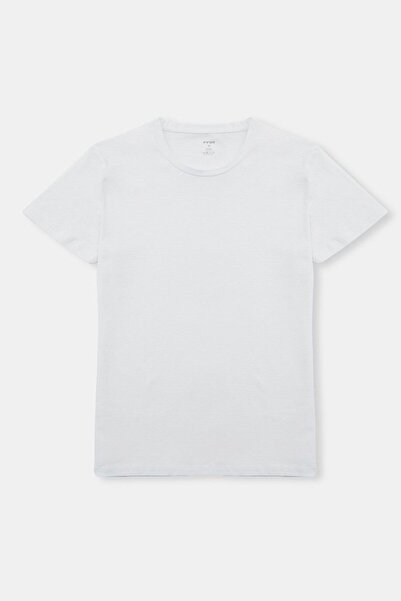 Eros Λευκό Lycra βαμβακερό φαρδύ ανδρικό μπλουζάκι με λαιμόκοψη σετ 2 - EQ.RU.SO.0K.KA0.4