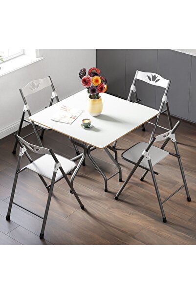 Güzelkan Katlanır Kırma Kare Masa Sandalye Takımı Seti