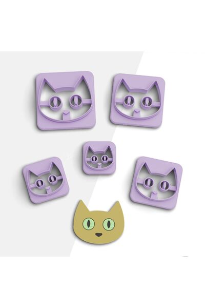 brocutters قالب قطع وجه قطة من البوليمر كلاي 5 مقاسات - حلق، كوكيز وسيراميك -...