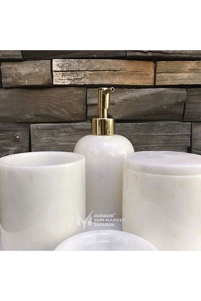 MYM Mermer Yapı Market Tasarım Σετ μπάνιου White Marble 5 τεμαχίων