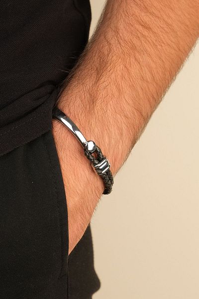 Jack Ferrero Steel / Leather - Original Men's Bracelet