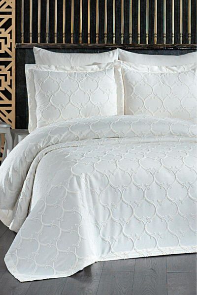 Çeyiz Diyarı Siena 3 Piece Pique Set - Dowry Cream