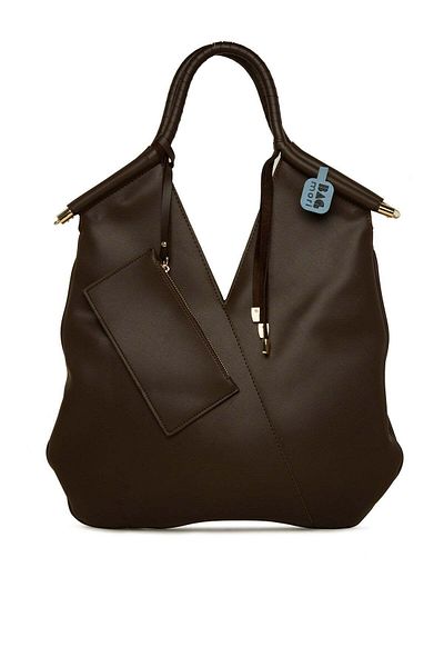 Bagmori Brown Women's Knitted Strap Large Tote Bag m 000008511