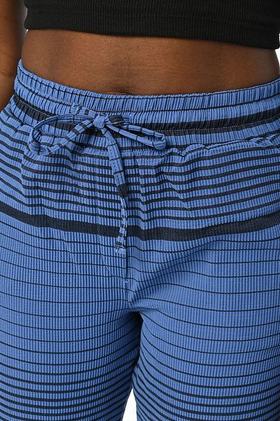 Orfeo Negro Pantaloni confortabili cu model cu linie orizontală, cu talie elastică