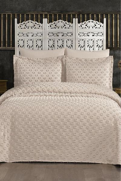 Çeyiz Diyarı Orya 3 Piece Pique Set - Dowry Cappuccino