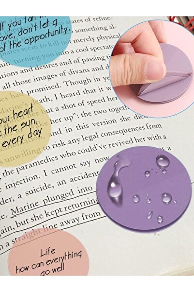 EZOSHOP 10 Pieces Transparent White Circle Adhesive Note Paper Post-It Bookmark Postit Dairenot