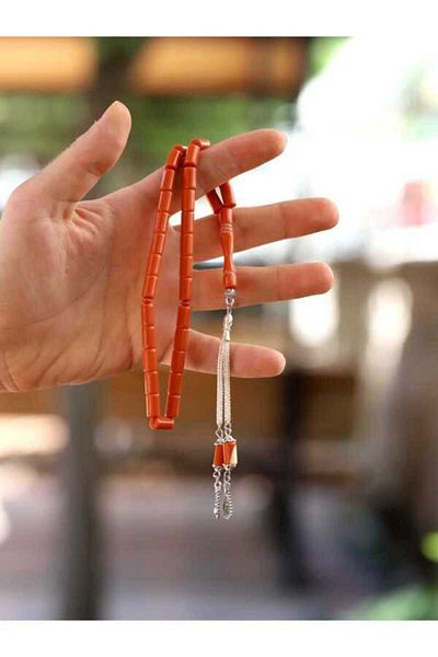 Midyat Gümüş Dünyası Powder Amber Rosary - Cut