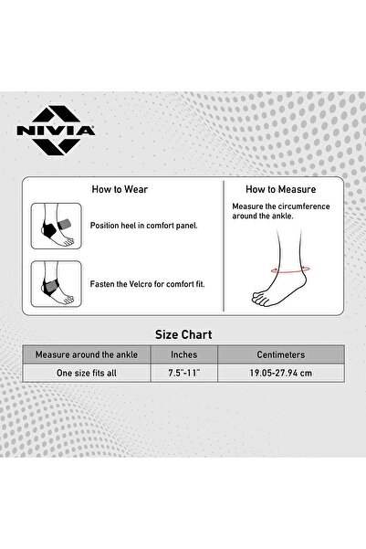 Nivia Orthopedic Ankle Support (Black, Free Size - Adjustable with Velcro) | Material - Neoprene