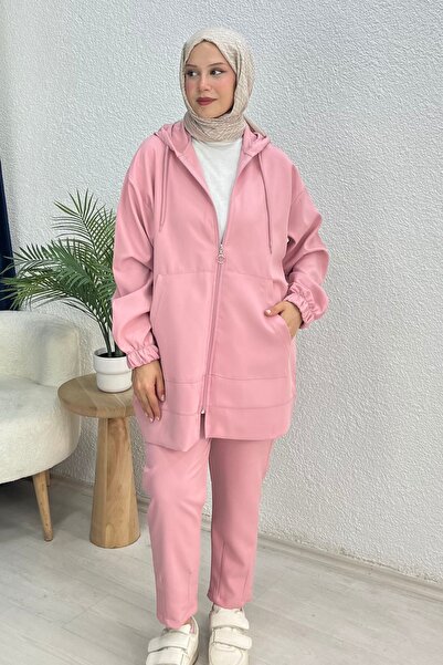 lurex moda Kapışonlu Takım