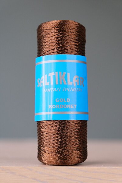 SALTIKLAR Kordonet Örgü Nakış Ve Dantel Ipi Kordonet Ip 100gram/300metre Kahverengi-93