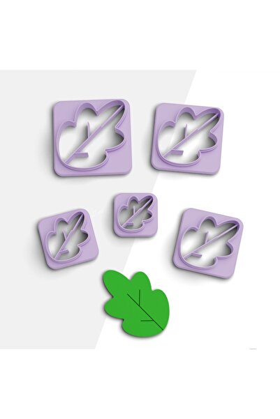 brocutters بوليمر كلاي قطع أوراق البلوط - قالب حلق وزينة، 5 مقاسات، قاطع الطي...