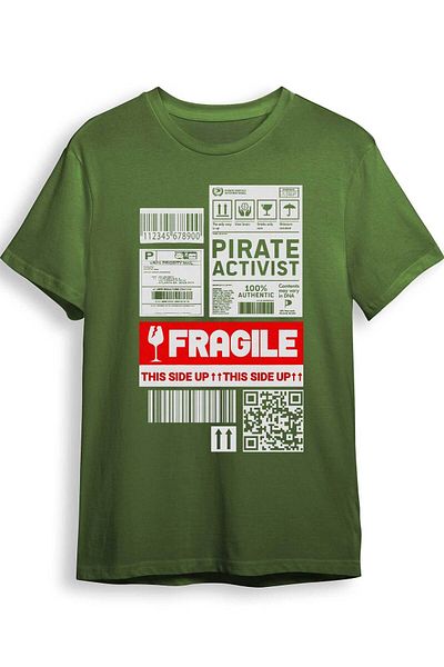 The Baski Μπλουζάκι Fragile Design Printed 100% Cotton Premium Khaki T-shirt