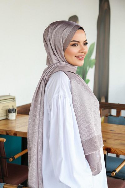 Hint İpek Monov08-26 Model Monogram Shawl