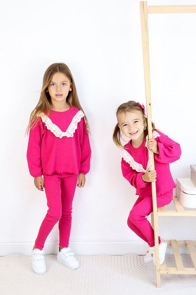 le petit sole Girl's Sherry Frilly Top and Bottom Set
