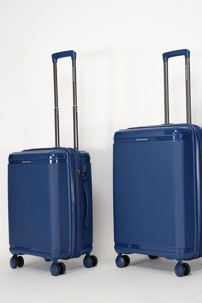Giordano League Luggage Set of 3 Navy PP Travel Suitcase, Unbreakable Lightweight Expandable