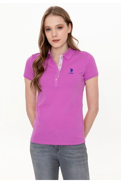 U.S. Polo Assn. Γυναικείο μπλουζάκι Violet Basic Polo με λαιμόκοψη