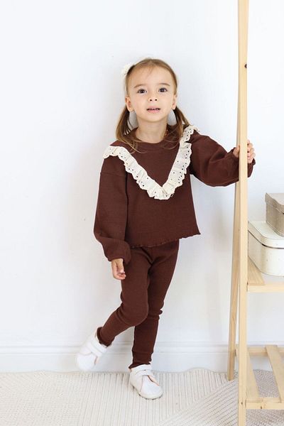 le petit sole Комплект горнище и долнище с шери за момиче