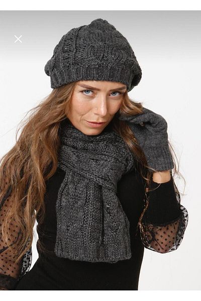 Wearflawless Set de eșarfe, bonete și mănuși din 3 piese de iarnă pentru femei