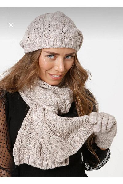 Wearflawless Set de eșarfe, bonete și mănuși din 3 piese de iarnă pentru femei