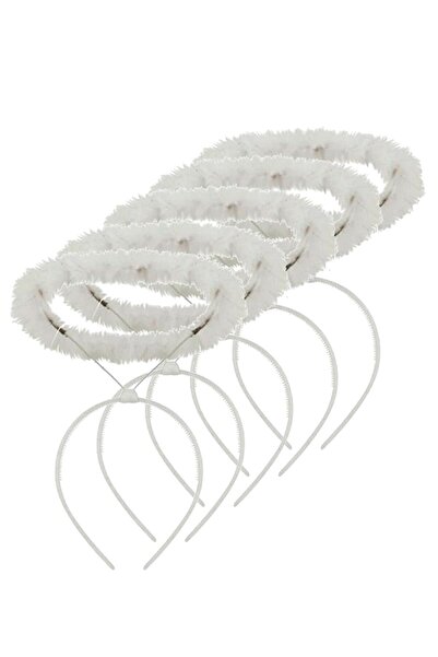 Parti dolabı 5 Adet Beyaz Melek Hare Taç Tüylü Bekarlığa Veda Tacı Hallowen, Cadılar Bayramı Parti Kostüm