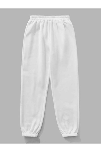EXPECTED Παντελόνι φούτερ Jogger Unisex με 3 νήματα, ίσια ψηλή μέση, ελαστική τσέπη στα πόδια