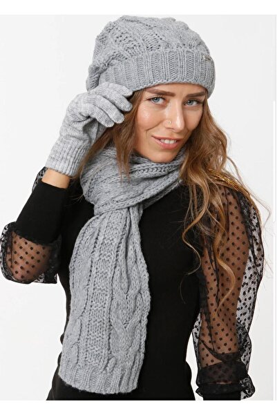 Wearflawless Women's Winter 3-Piece Scarf, Beret and Gloves Set