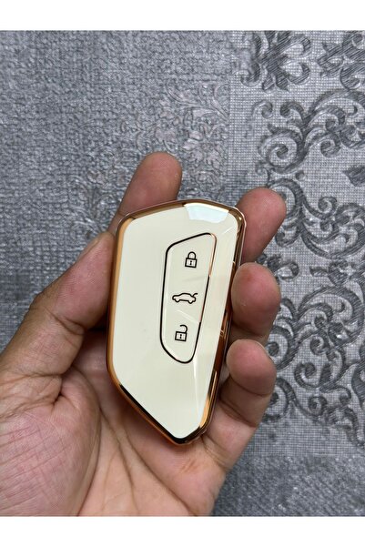 LeonTeamTurkey VOLKSWAGEN-SEAT-SKODA-CUPRA  (YENI KASA)  Krem Gold Anahtar Kı...