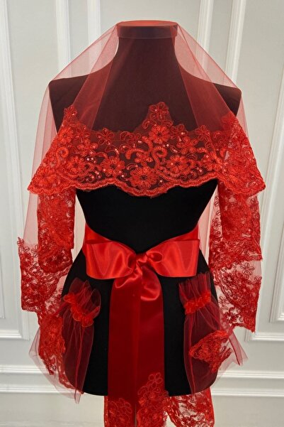 ZEYMERADE مجموعة حجاب الزفاف المزخرفة بنمط الزهرة