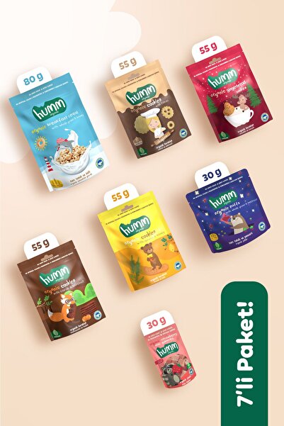Humm Organic Organik All Star Tatlı Atıştımalık Paketi - 7 Adet (7 ÇEŞİT)