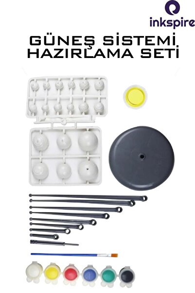 inkspire Boyanabilir Güneş Sistemi 1 Paket 9 Lu Gezegen Sistemi Maketi Boya F...
