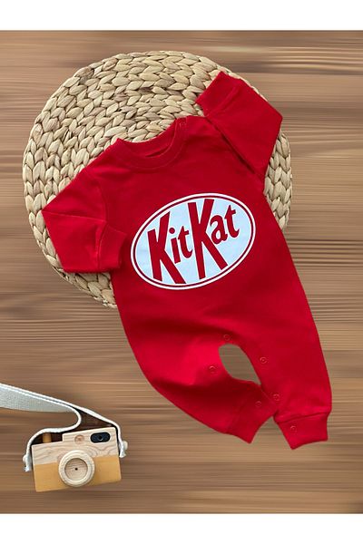 Murat Baby Red Kit Fold Printed Cheerful Baby Romper
