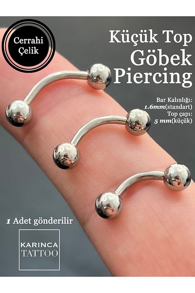 Karınca Piercing Small Ball Belly Piercing High Quality Piercing (Ant Tattoo)