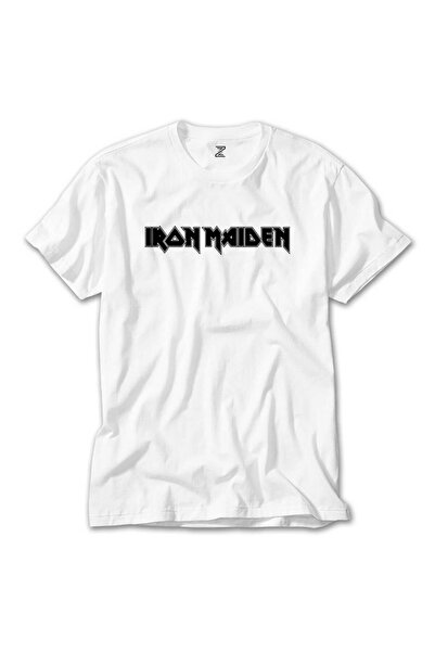 Butik Λευκό T-shirt Iron Maiden Black Text