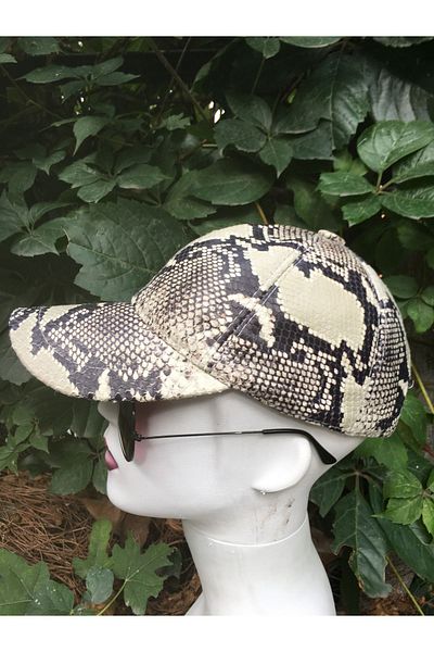 BY SCK Unisex 100% Leather Hat - Python Printed