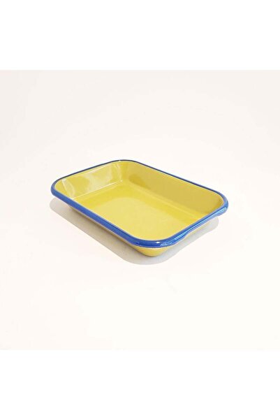 Emayeci Emaye 22x16cm Meze Tabağı Fıstık Yeşili - Kordon Kobalt