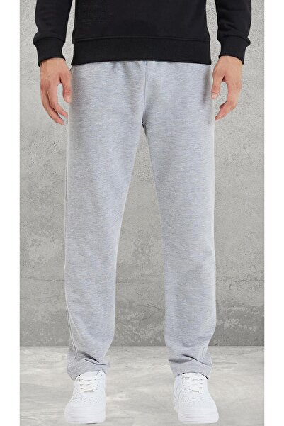 UYN SPORT Φούτερ με 2 νήματα σε γκρι χρώμα, συμπαγές χτενισμένο βαμβάκι, άνετο και φαρδύ παντελόνι