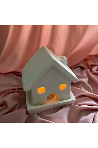 Handmade Beton Beyaz Tealight Ev Mumluk