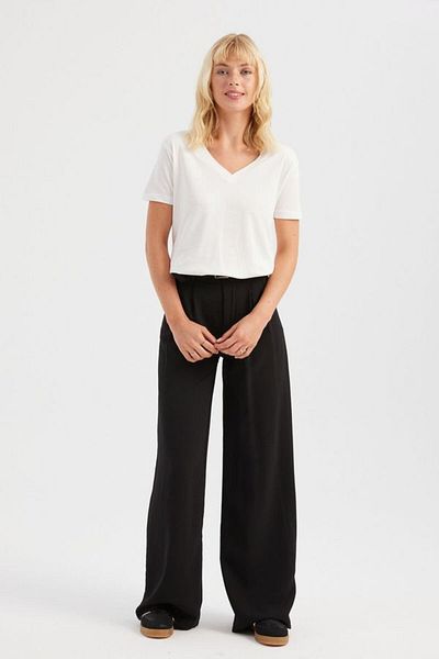 Hiccup Tricou de bază din bumbac cu decolteu în V